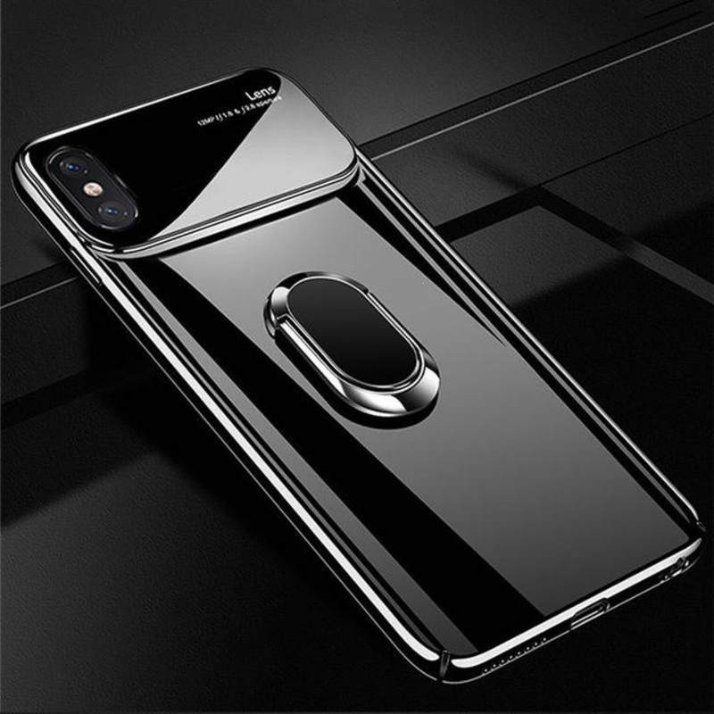 Bakeey 360 Rotation Ring Grip Kickstand Tempered Glass Lens Protection PC Protective Case