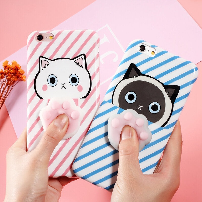 Bakeey Cartoon 3D Squishy Squeeze Slow Rising Cat Claws Soft TPU Case for iPhone 6 6s& 6Plus 6sPlus
