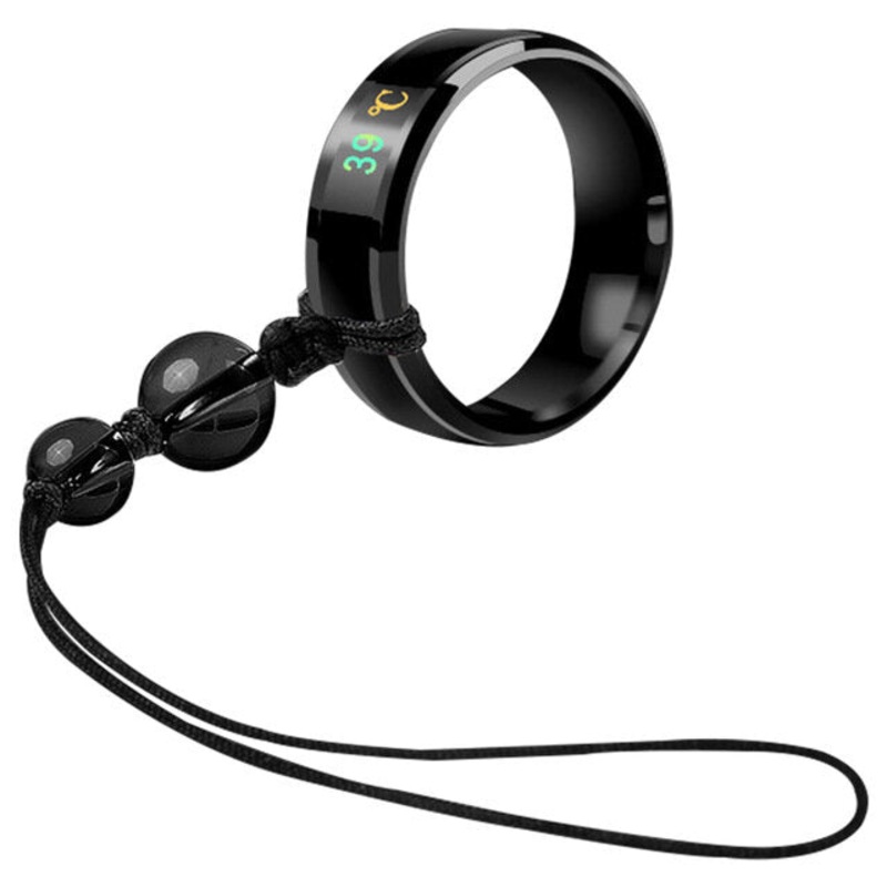 Bakeey Digital Display Polished Temperature Induction Mirror Effect Durable With Lanyard Beads Phone Ring Holder Buckle Decorative For Xiaomi redmi Note 9S Non-original