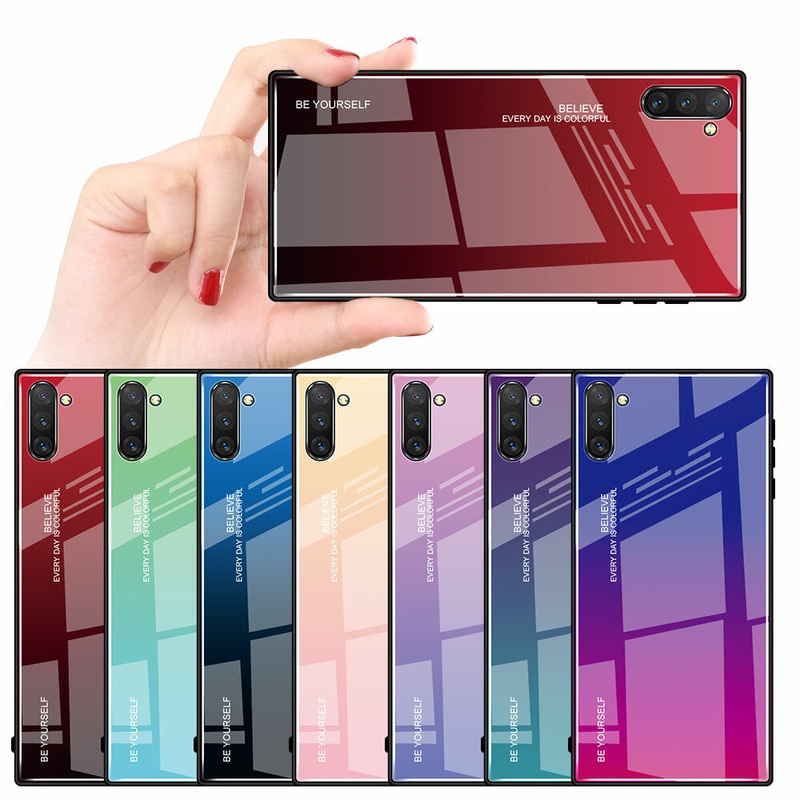Bakeey Gradient Tempered Glass Protective Case For Samsung Galaxy Note 10/Note 10 5G/Note 10+/Note 10+ 5G Scratch Resistant Back Cover