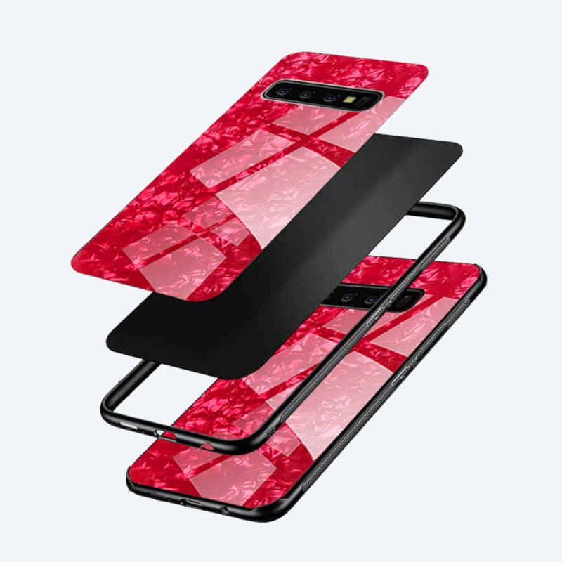 Bakeey Luxury Conch Shell Anti-scratch Tempered Glass Protective Case for Samsung Galaxy S10