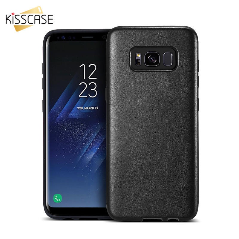 KISSCASE Hybrid Soft TPU + PU Leather Ultra Thin Cover Case for Samsung Galaxy S8 Plus