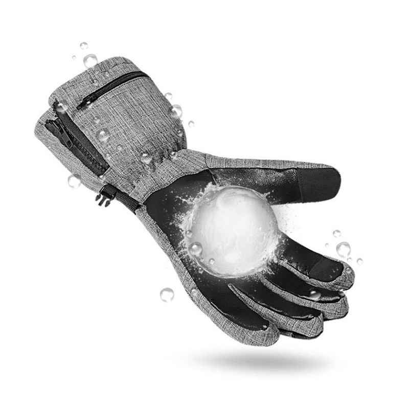 Motorcycle Heated Gloves Full Finger USB Charging 3 Gear Adjustable Touch Screen Skiing Gloves Waterproof Thermal Gloves for Snowmobile Cycling Bicycle