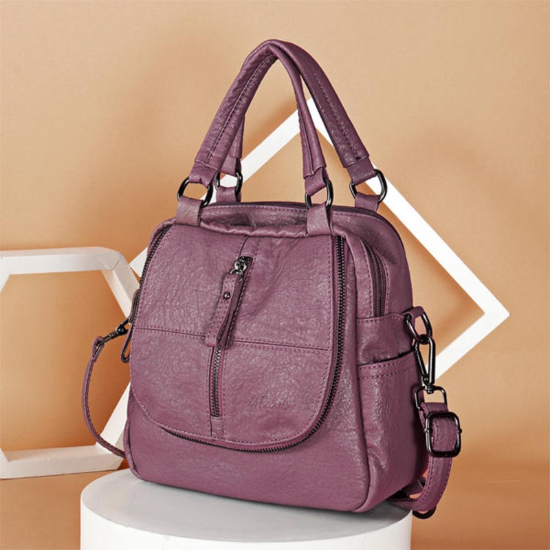 Women Fashion Plaid Handbags Multipurpose Backpack Shoulder bag Handbag