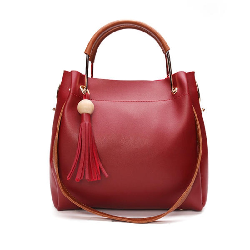 Women Pu Leather Tassels Handbag Casual Crossbody Bag