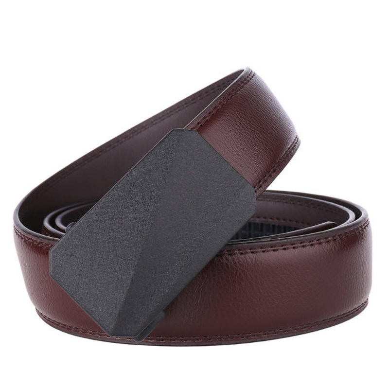 Alloy Automatic Buckle Belt Men’s Belt Two-layer Leather Belt