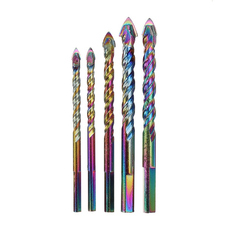 Drillpro 6-12mm Colorful Triangular Ceramic Tile Drill Bit 6/8/10/12mm Glass Drill Tool for Glass Wood Tiles Marble