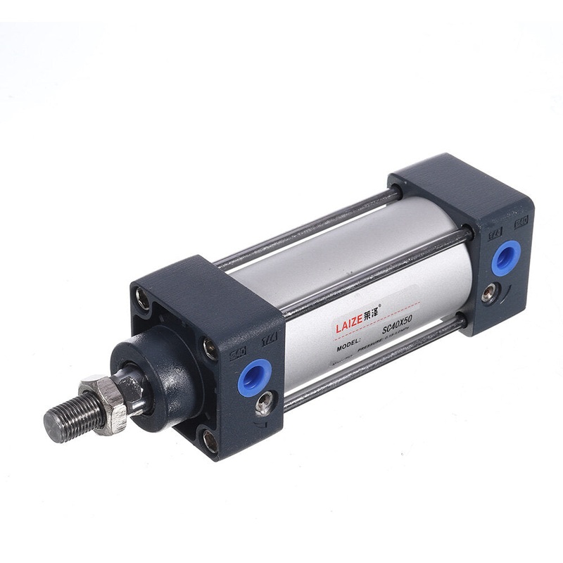 LAIZE SC 40mm Bore Air Cylinder 25-400mm Stroke Pneumatic Cylinder M12x1.25 Thread PT1/4 Connect Double Acting Pneumatic Air Cylinder