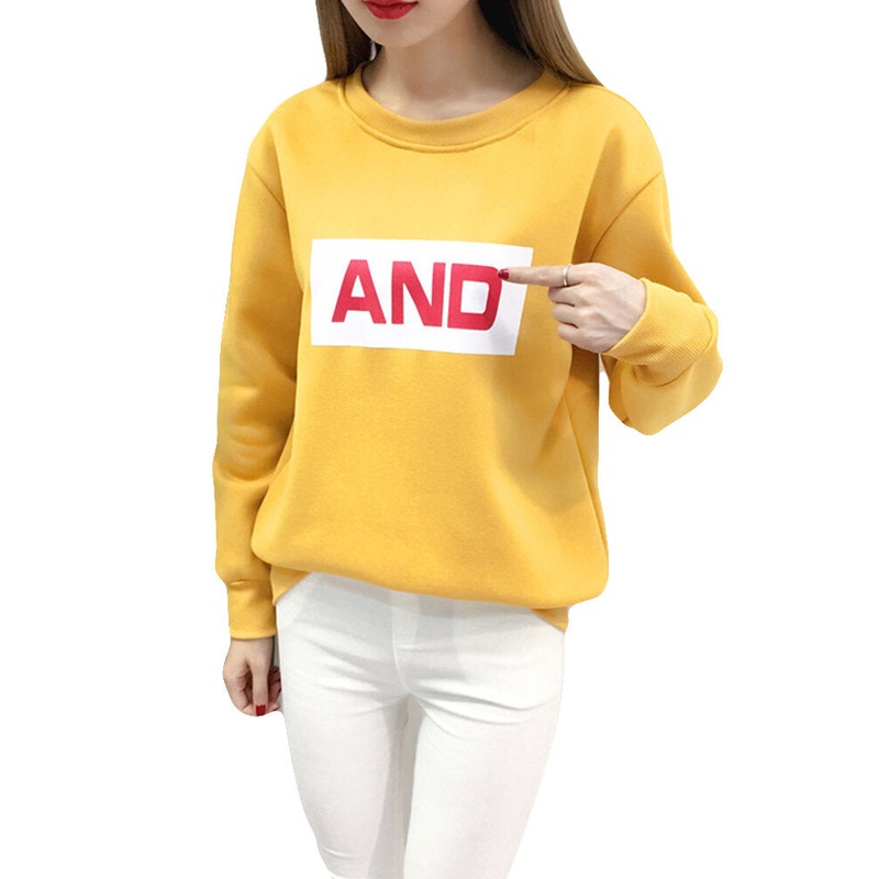 Letters Printed Long Sleeve O-neck Sweatshirt