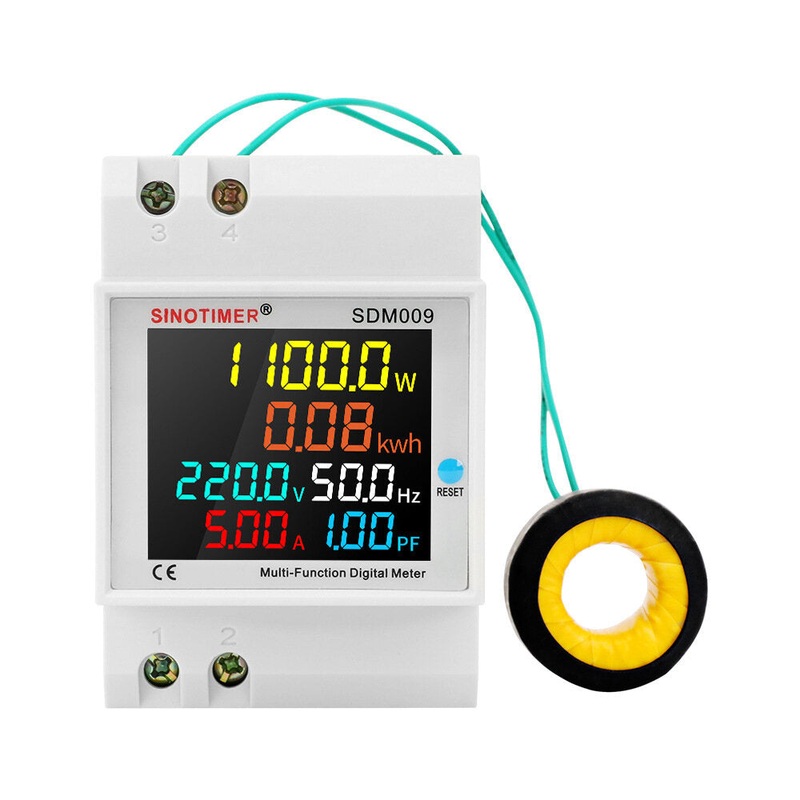 SINOTIMER SDM009 AC40-300V Rail Single-phase Digital Voltage Current Frequency Power Factor Electric Multi-function Measuring Instrument