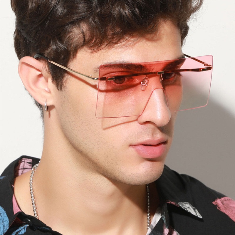 Unisex Gradient Color Square Frameless Fashion Cool UV Protection Sunglasses