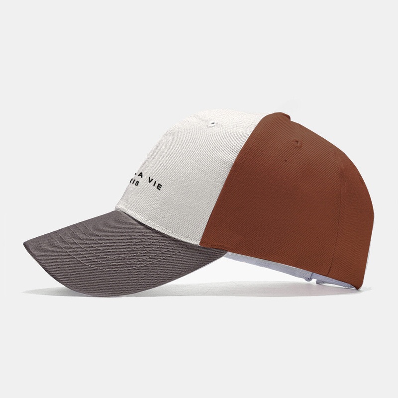 Men Colored Patchwork Letter Embroidery Pattern Baseball Cap Casual Wild Adjustable Sunshade Hat