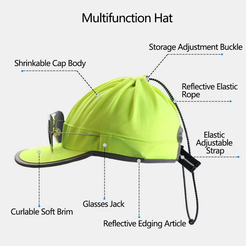 Men Dacron Solid Color Quick-dry Multi-purpose Empty Top Hat Neck Guard Sun Protection Soft Top Hat Baseball Cap