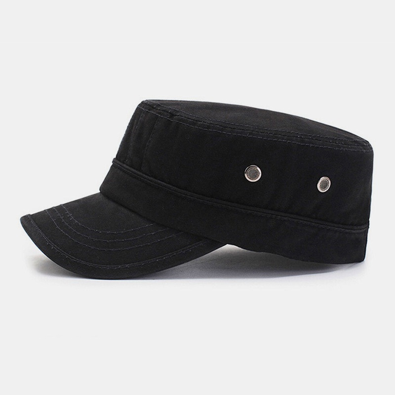 Men Fashion Breathable Distressed Military Cap Casual Adjustable Sunshade Flat Top Cap Cadet Hat