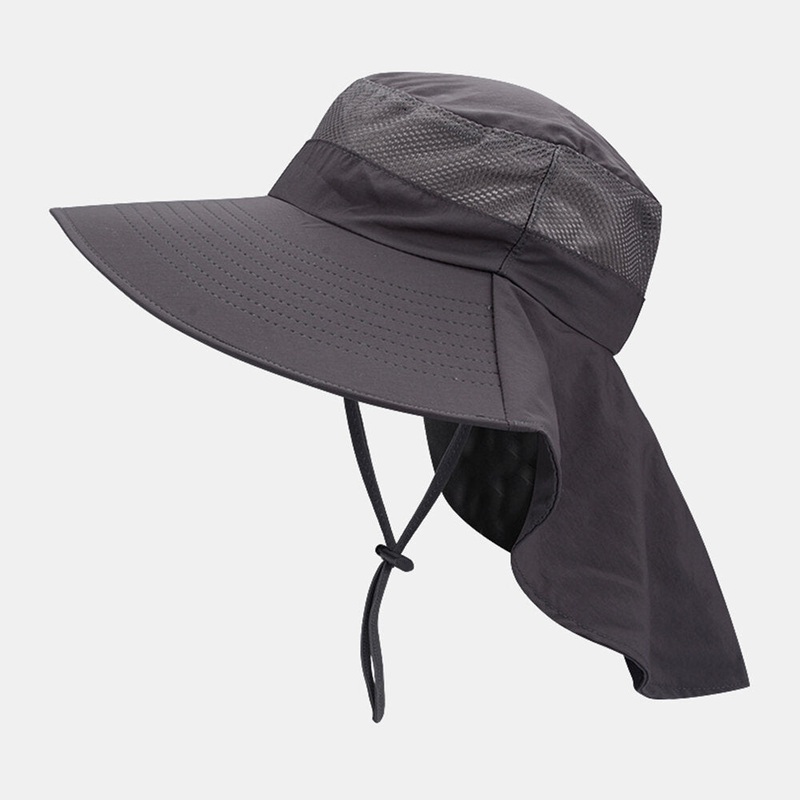 Men Women Bucket Hats Polyester Adjustable Breathable Sunscreen Face Cover Neck Guard Waterproof Bucket Hats Fishermans Hat