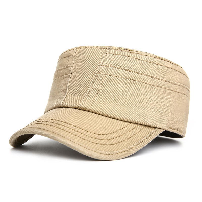 Mens Cotton Patchwork Military Army Cadet Cap Adjustable Sunscreen Flat Top Hats
