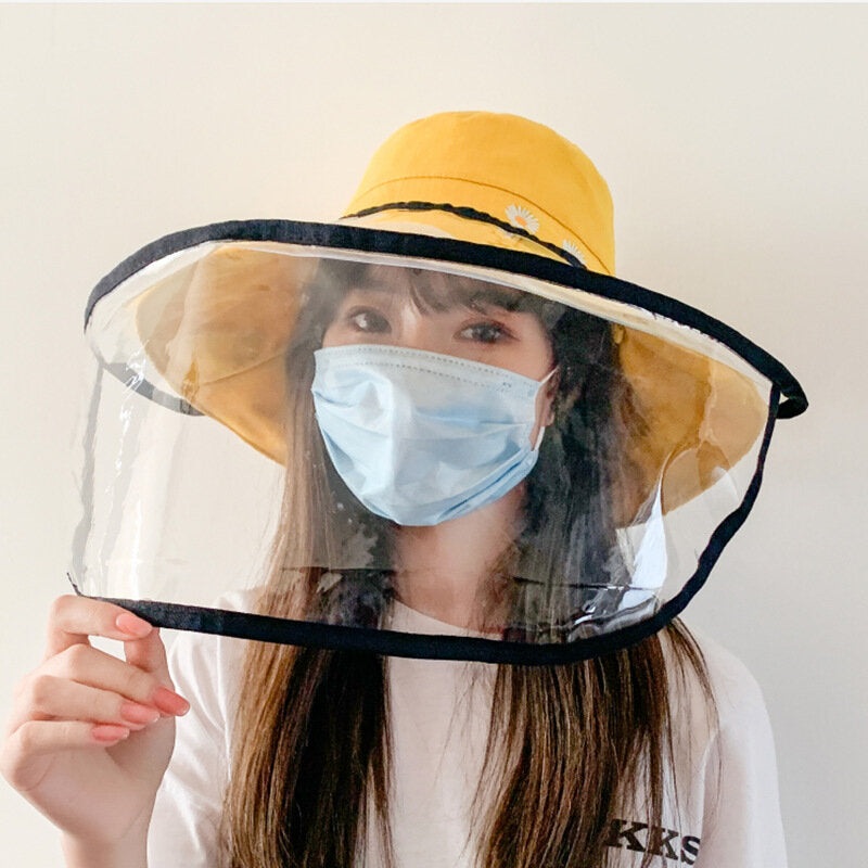 PVC Foldable Protective Caps Anti-Fog Saliva Dust Droplet Full Face Bucket Hat