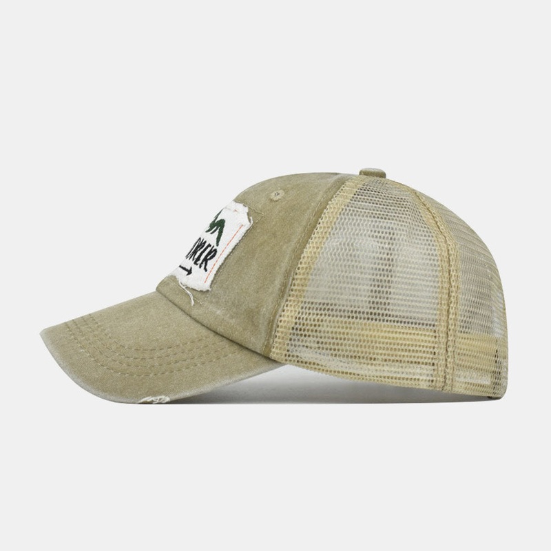Unisex Broken Hole Patch Letter Embroidery Baseball Cap Make-old Outdoor Sunshade Adjustable Hat