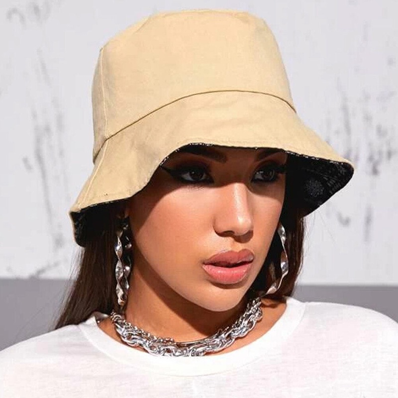 Unisex Cotton Double-Sided Cashew Floral Pattern Fashion Sunshade Bucket Hat