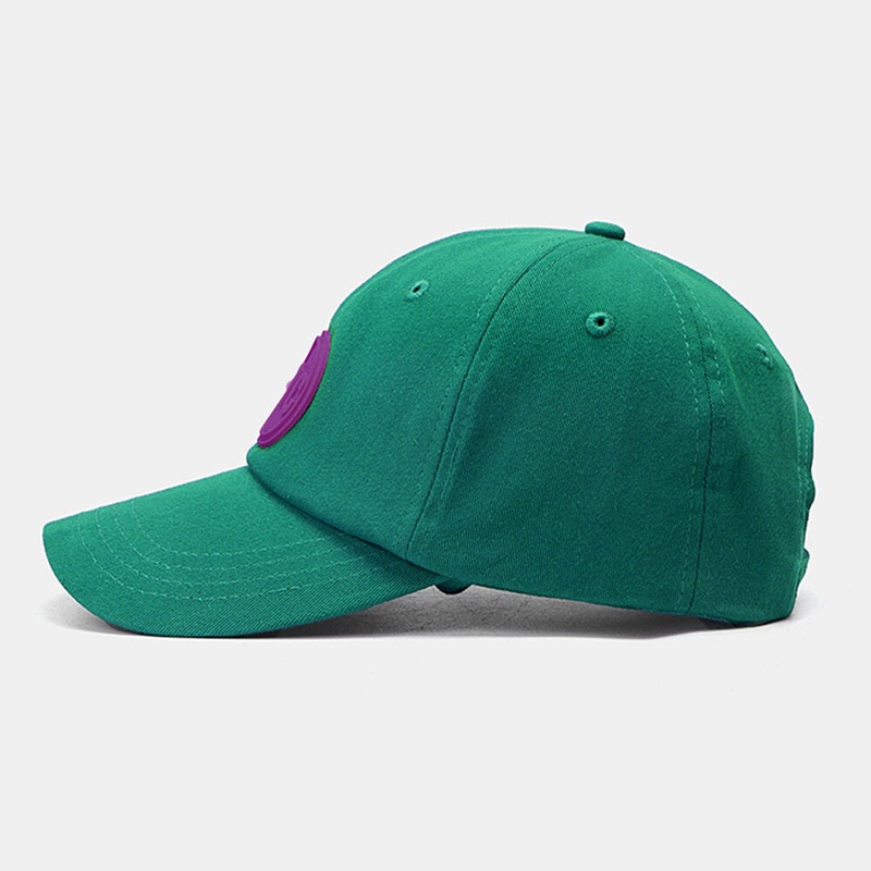 Unisex Cotton Solid Color Letter Pattern Rubber Round Label All-match Sunscreen Baseball Cap