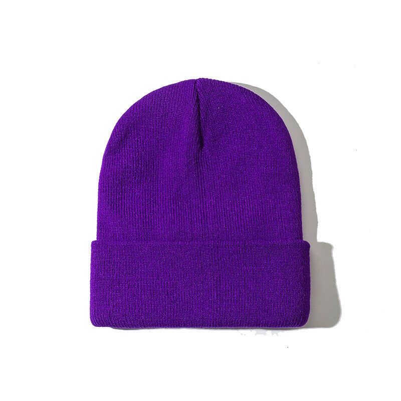 Unisex Solid Color Knitted Wool Hat Skull Cap Beanie Caps