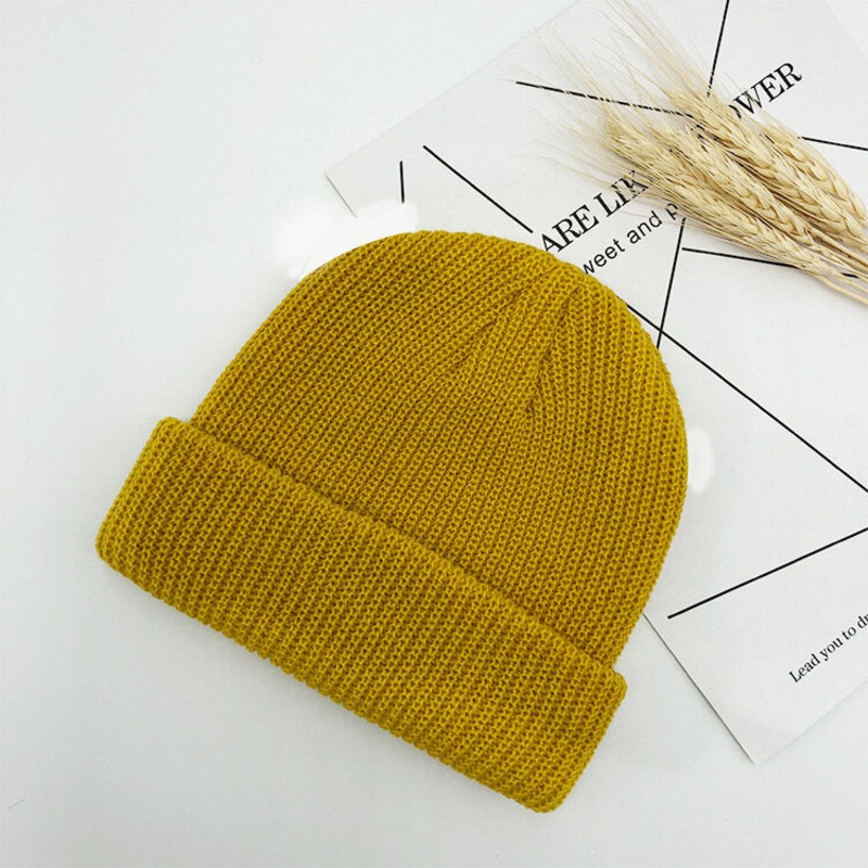 Unisex Solid Color Knitted Wool Hat Skull Cap Beanie hats