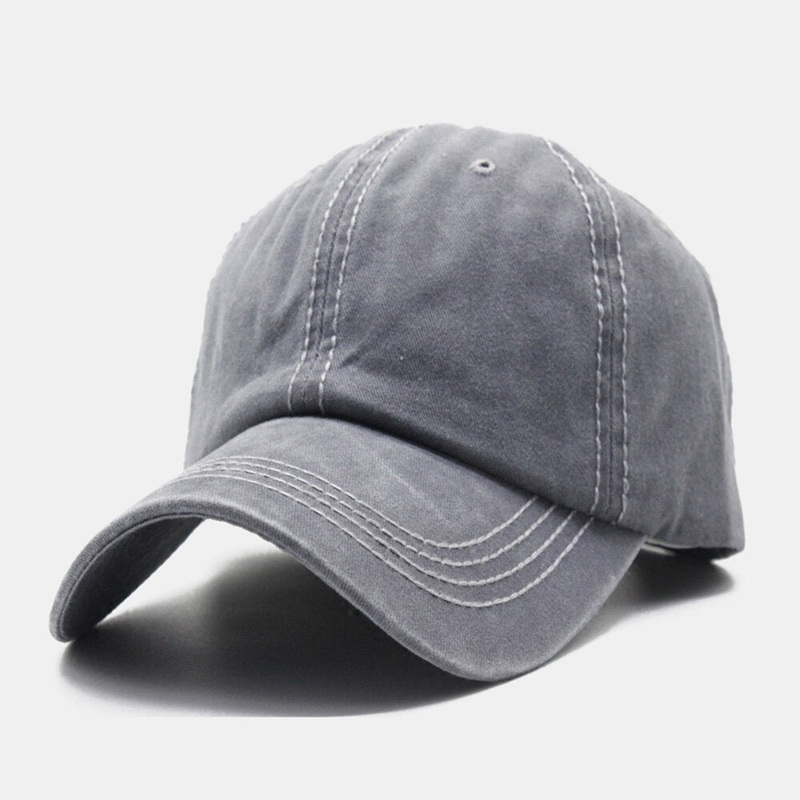Unisex Washed Distressed Cotton Solid Topstitched Stitches Vintage Sunshade Adjustable Baseball Hats
