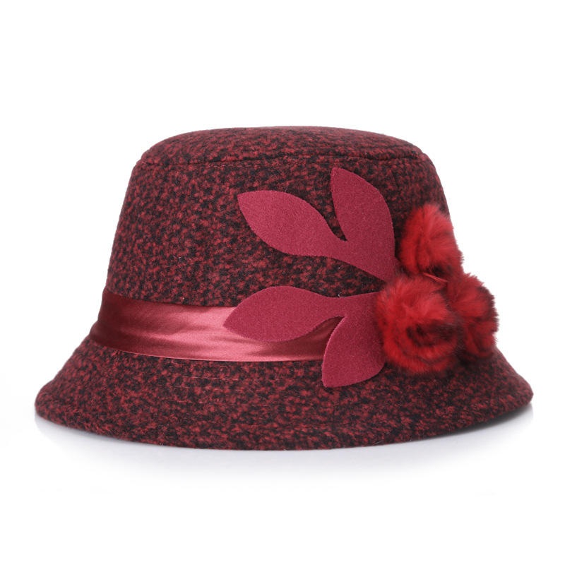 Women’s Hat Woolen Wedding Hat With Flower