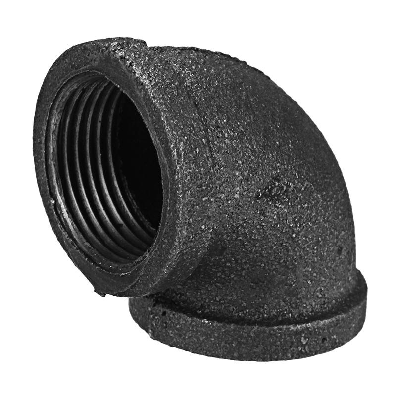 1/2 3/4 1 Elbow 90 Degree Pipes Fittings Malleable Iron Black Female Connector
