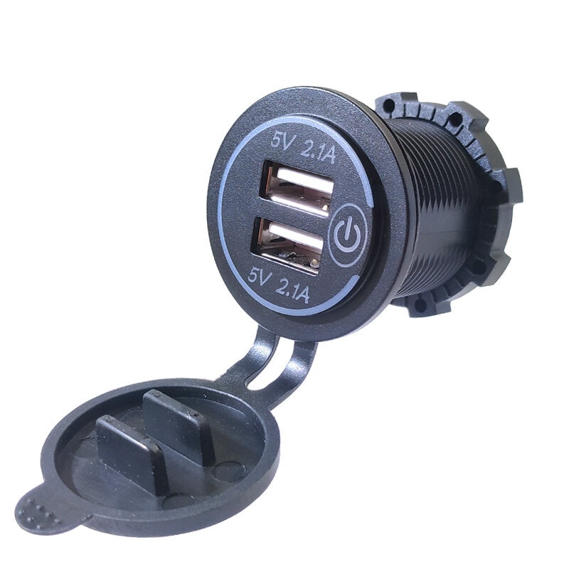12-24V Universal 4.2A Dual USB Charger Socket Power Outlet Voltmeter for Car Boat Motorcycle Marine RV Wire Fuse DIY Kit