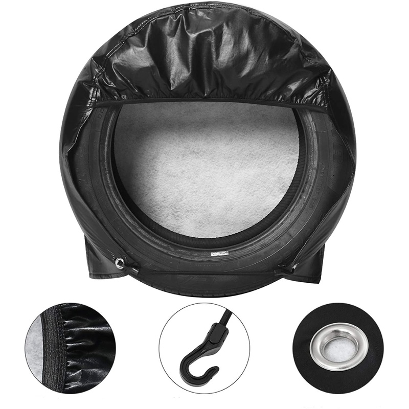 ELUTO Tire Covers Set of 2 for RV Wheel Covers Vinyl Trailer Wheel Covers Waterproof UV Sun Protectors for RV Motorhome Boat Trailer Camper Van SUV Fits Tire Diameters 26-28.9