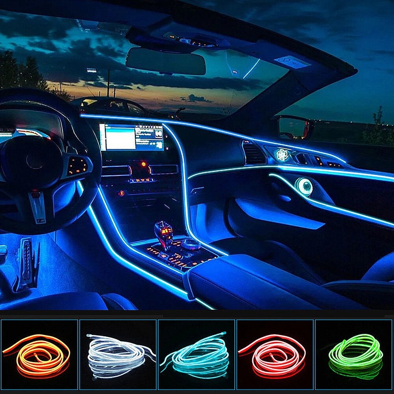 Glow EL Wire Cable LED Neon Halloween Christmas Dance Party DIY Costumes Clothing Luminous Car Light Decoration Clothes Ball Rave 1m/3m/5m