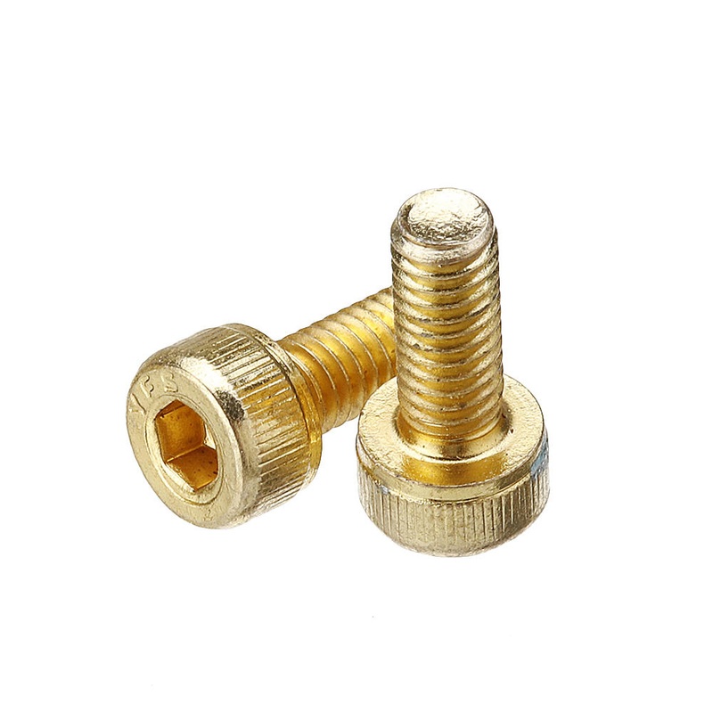 Suleve M4AH1 50Pcs Titanium Plated M4 Hex Socket Cap Head Screws Alloy Steel 12.9 Grade Screw Bolt M4*10