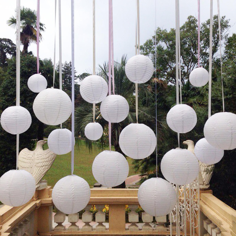 10Pcs 4/8/12/16 Lot White Color Paper Lanterns Wedding Party Decorations US
