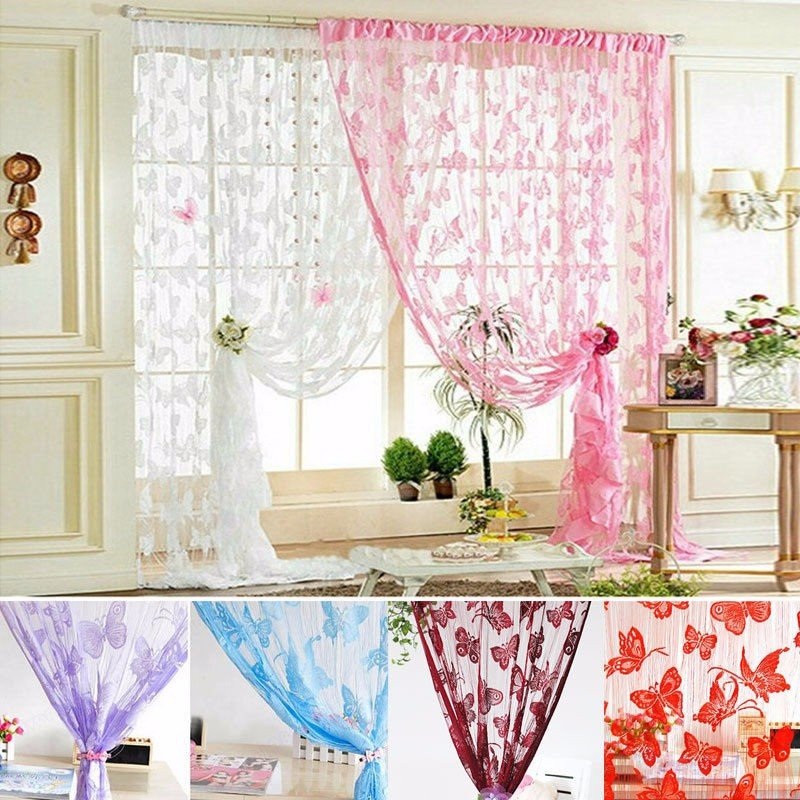 1mx2m Butterfly String Curtain Tassel Drape For Wall Vestibule Door Window Home Decor