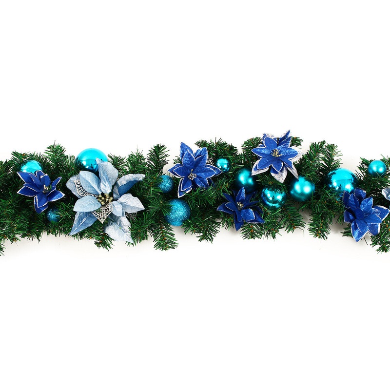 2.7M Christmas Garland Party Atificial Rattan Bow Home Wall Ornament Decorations