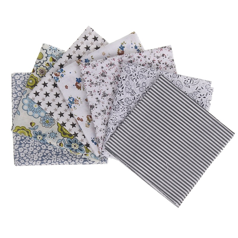 25x25cm 7pcs Sheet Patchwork DIY Sewing Mixed Style Floral Print 100% Cotton Fabric Cloth Material
