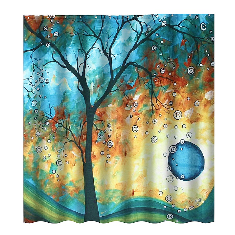 66x 72 Inch Art Print Tree of Life Waterproof Shower Curtains Bathroom Decorated