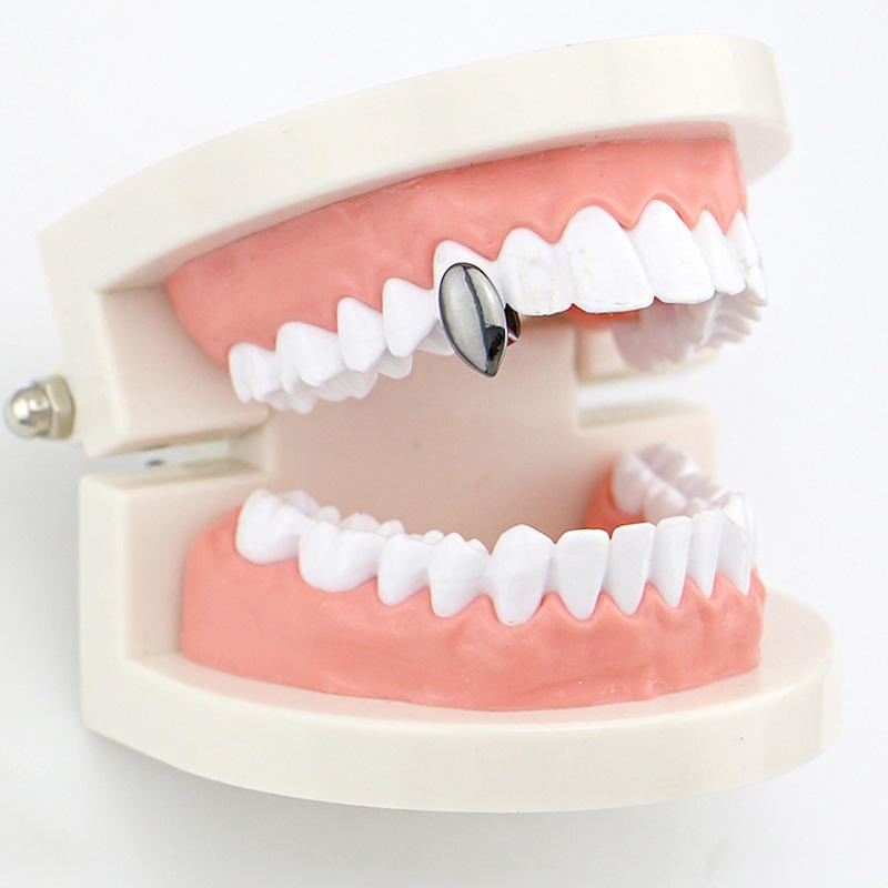 4 Colors Funny Vampire Canine Braces Geometric Gold Plated Grillz Teeth Jewelry  Set