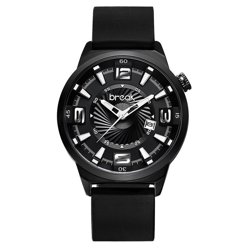 BREAK 5109 Unique Design Unisex Watch Leather or Rubber Band Quartz Watch
