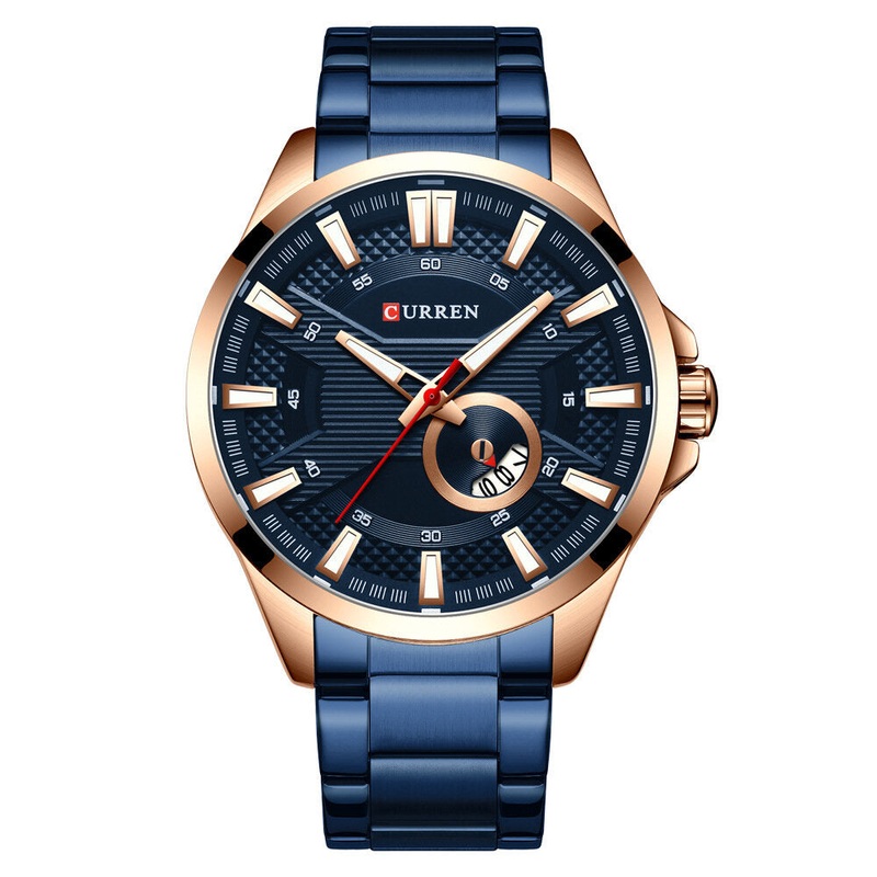 CURREN 8372 Calendar Luminous Display Men Wrist Watch Full Steel Quartz Watch