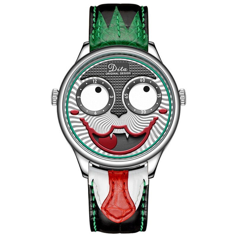 Fashion Creative Joker Dial Leather/Stainless Steel Strap Personality Alloy Men Quartz Watch