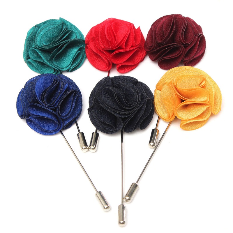 Handmade Fabric Lapel Boutonniere Brooch Pin Men’s Accessories