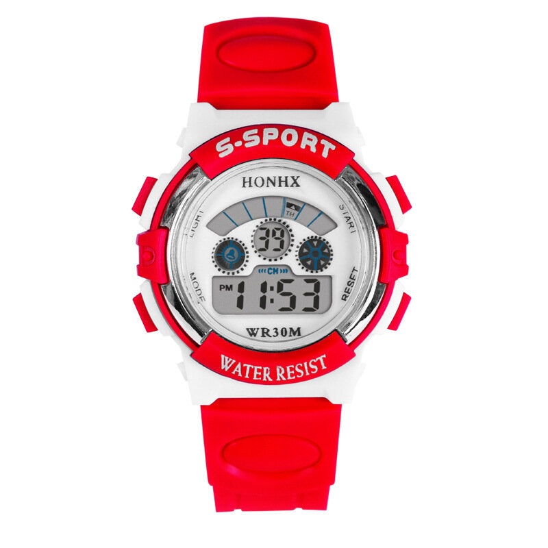 HONHX 63-1 Fashion Children Watch Date Week Display Multi-function Kids Sport Three-eye Digital Watch