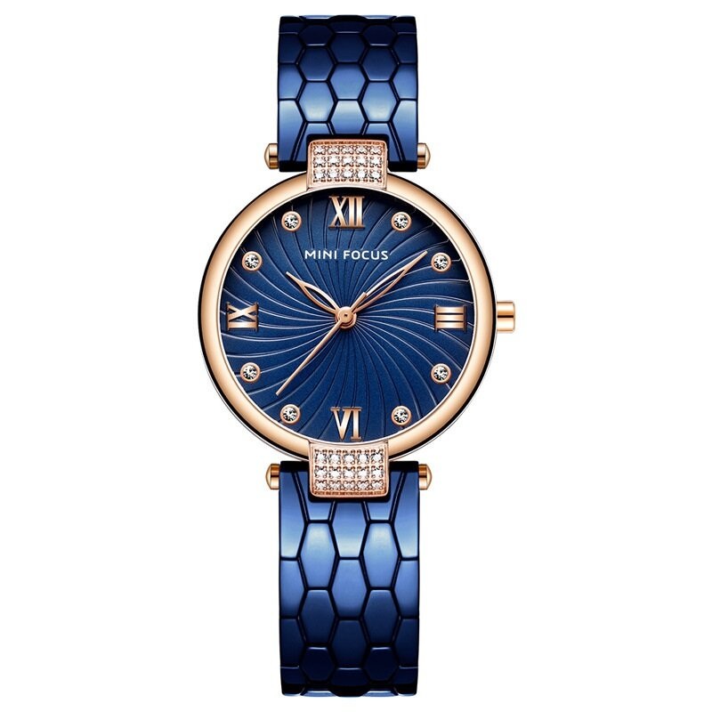 MINI FOCUS MF0186 Full Steel Band Quartz Watch Crystal Ladies Wrist Watch