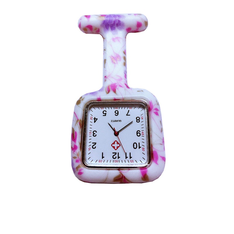 Rubber Square Clip Nurse Watches Multicolor Doctor Pocket Watch