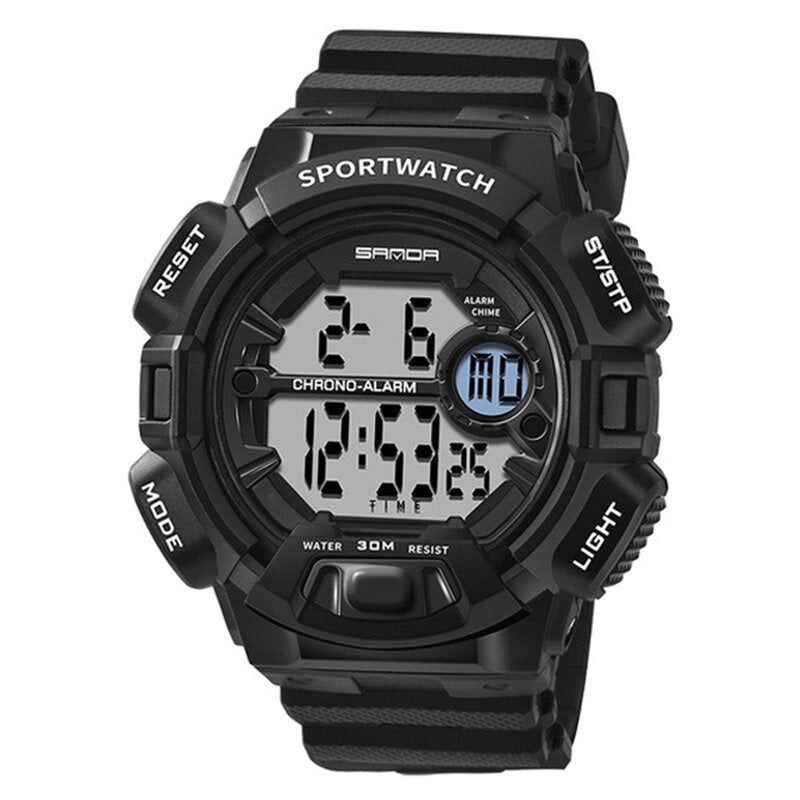 SANDA 319 Digital Watch Luminous Display Calendar Alarm Stopwatch Watch Outdoor Sport Watch