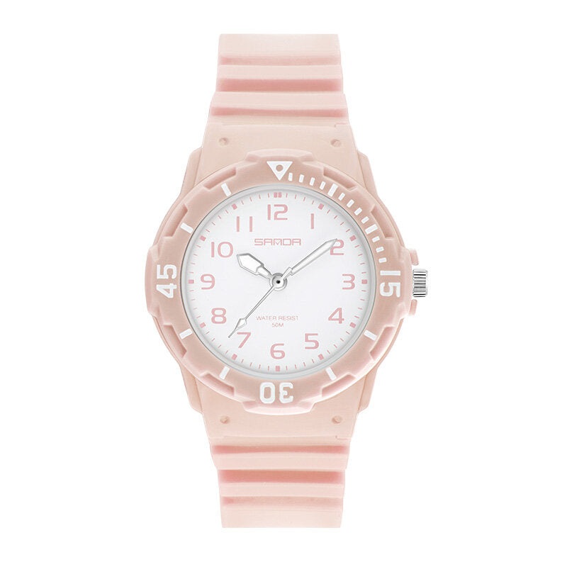 SANDA 6011 Fresh Color Silicone Strap Ultra Light-weight Women Quartz Watch