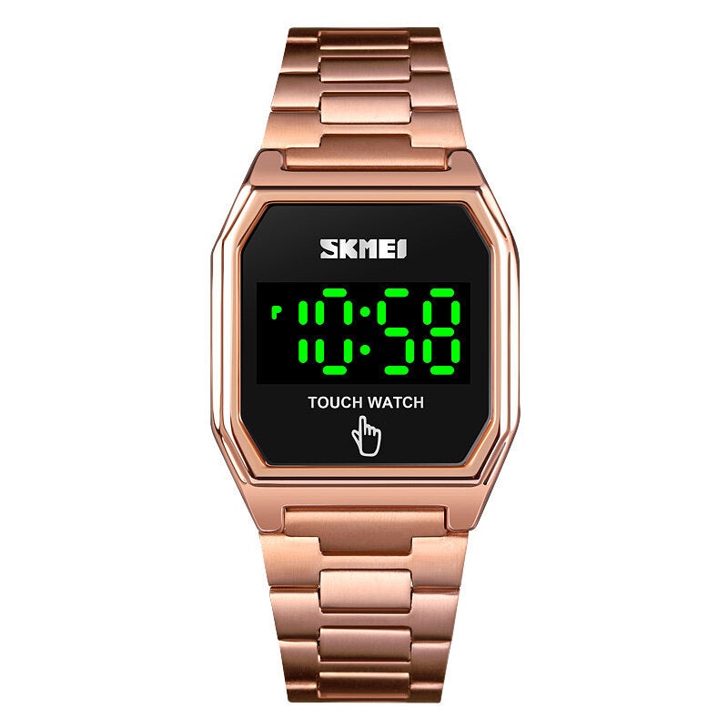 SKMEI 1679 Fashion LED Display Luminous Smart Touch 30M Waterproof Stainless Steel Strap Digital Watch