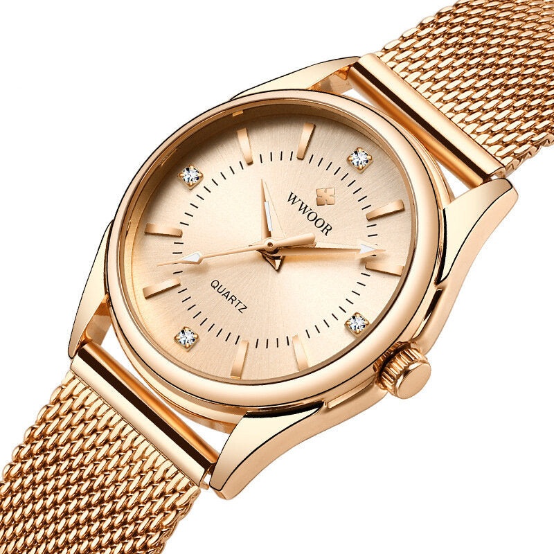 WWOOR 8852 Casual Style Ladies Wrist Watch Small Dial Display Full Steel Quartz Watch